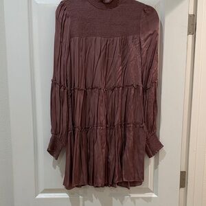 Olivaceous Long Sleeve Mauve Dress